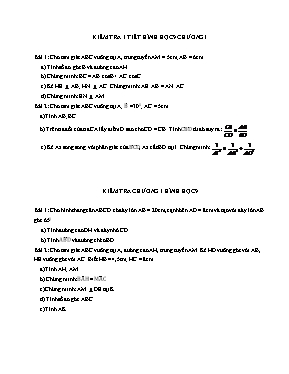 Kiểm tra 45 phút Hình học 9 - Chương 1
